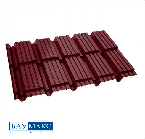 Металлочерепица КАСКАД Вишневый RAL 3005 ПЭ